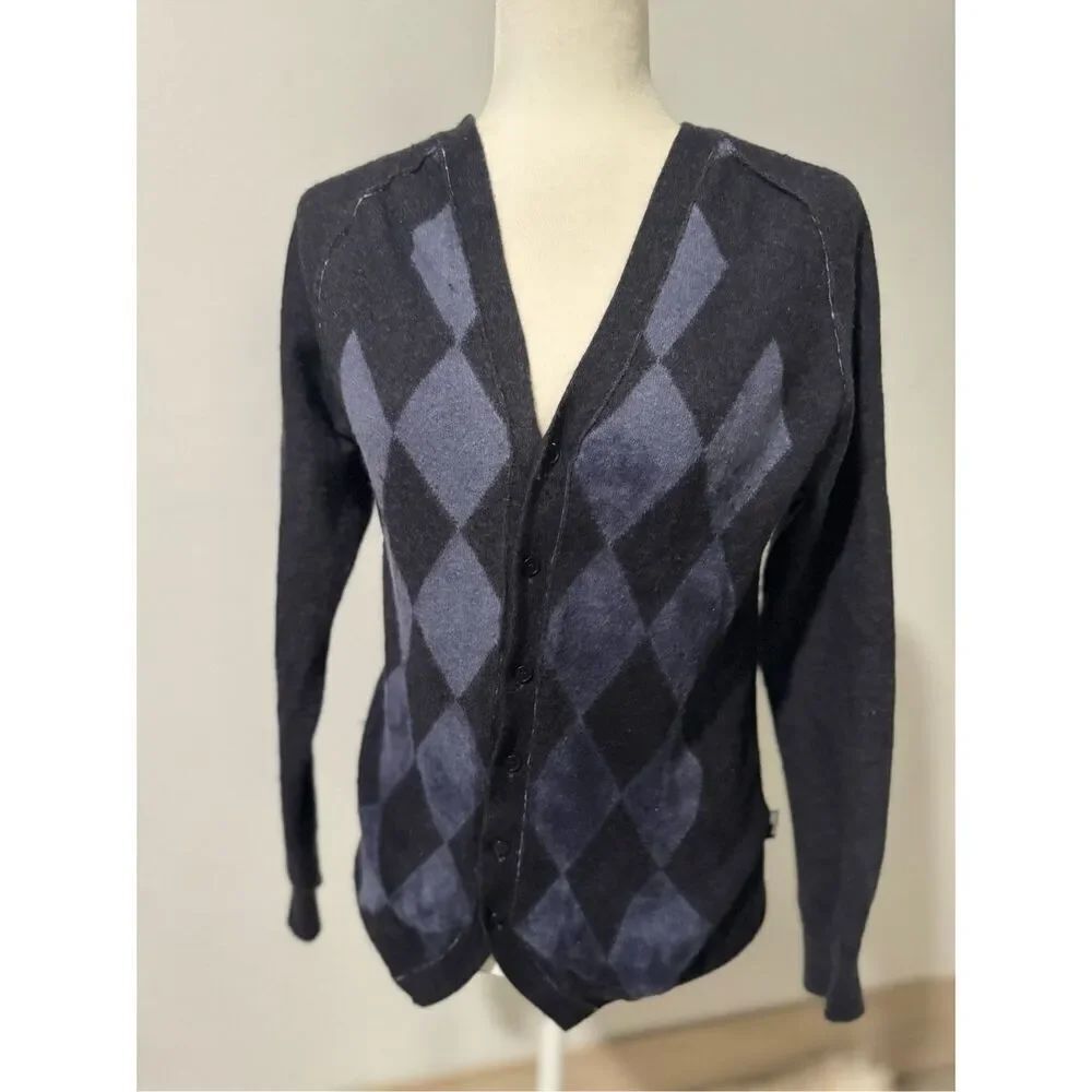 Love Moschino woolโblend sweater button front diamond shape print